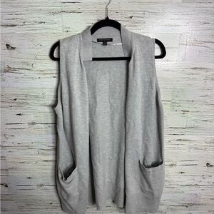 Banana Republic Light Gray Open Front Cardigan vest size medium